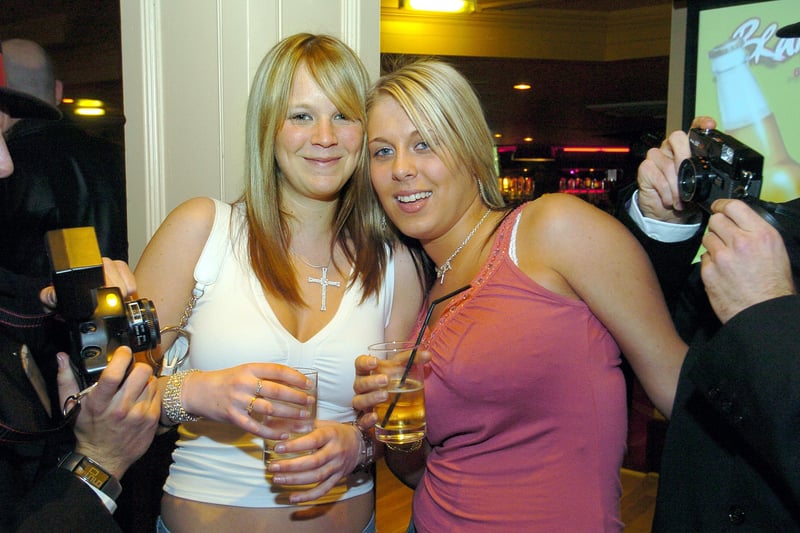 Re-opening of Brannigans, Market Street, Blackpool. Jenna Swift (left) and Natalie Threlfall