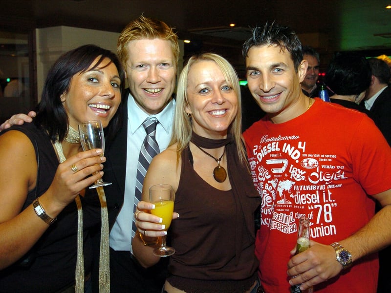 Re-opening of Brannigans, Market Street, Blackpool. Entertainments Manager Carol Hartwell and guests. From left, Jane Srivastava, James Halliwell, Carol Hartwell and Nathan Rialis