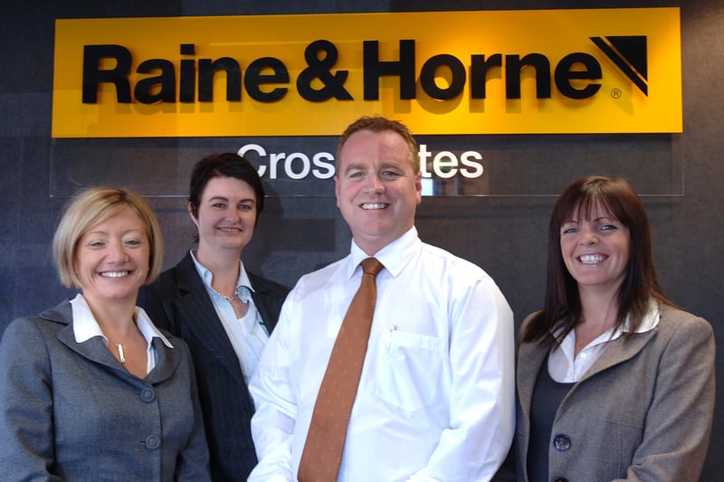 Staff at Raine & Horne in September 2007. Pictured, from left, are branch manager, Anne Hill, regional administration manager, Kelly Stone, regional manager Peter Neal and sales negotiator Julie Eaglen.