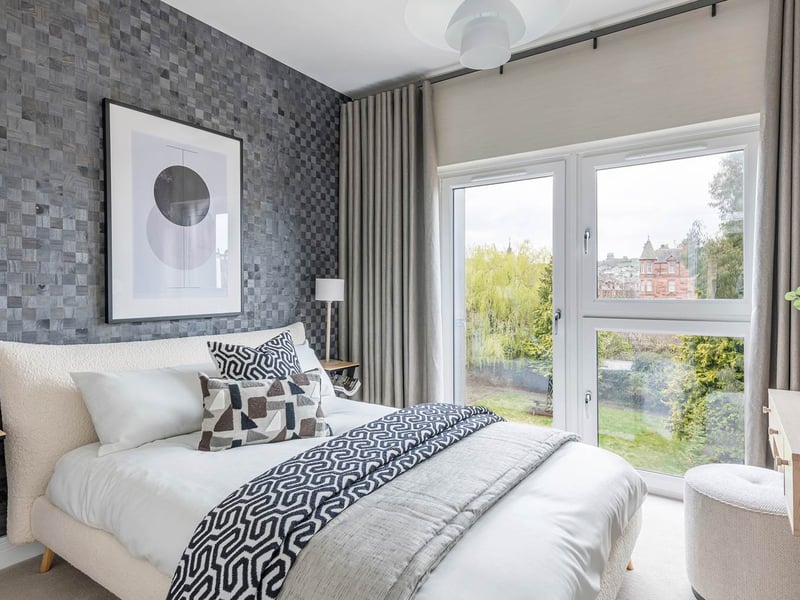 Exterior: A private patio area, entered via elegant double doors, provides a secluded seating area which would be ideal for entertaining on warmer days.
Contact Savills, on behalf of Cala Homes