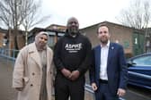Aspire Boxing club in Sheffield face being evicted from their premises in Arbourthorne. PIctured is Ronny Tucker with Sheffield Councillors Nabeela Mowlana and Ben Miskell. Picture: Dean Atkins, National World