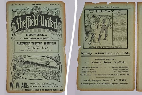 A Sheffield United programme from 1911 could fetch more than 10,000 its original value when it goes up for action.