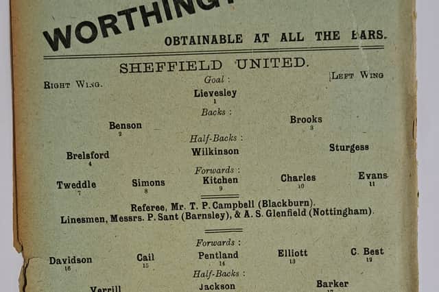 Sheffield United V Middlesbrough 1911 Football Programme, for the match held on the 27th of March 1911, which is set to be auctioned. Picture: Vectis Auctions / SWNS
