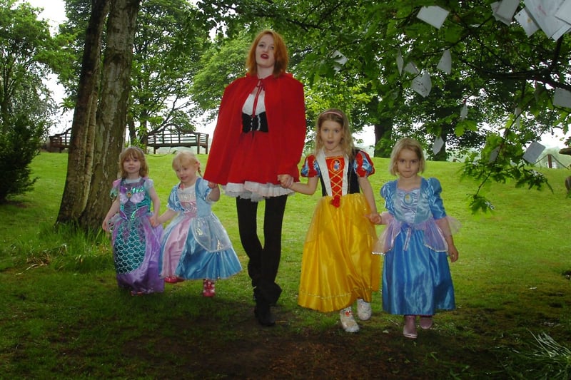 Sinead Lindsley was Little Red Riding Hood in this 2010 Crook Hall scene.
The princesses who were with her were Mia Hadfield, Daisy Warne, Molly Warne and Eleanor McGuinness.