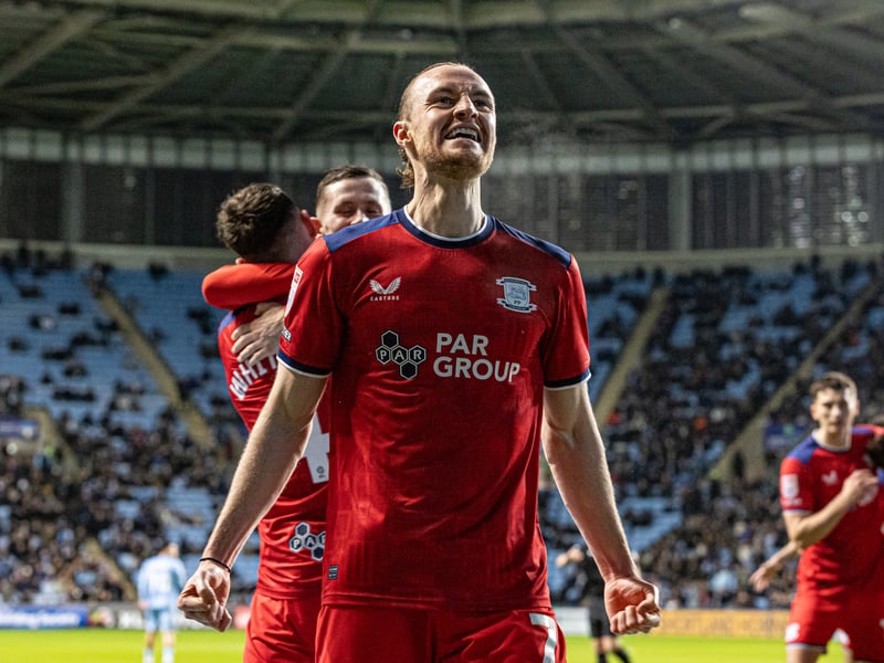 Alert and on hand to double PNE's first half lead - wonderful composure and execution inside the box. He was alive throughout and looking to link the game.