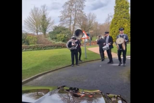 Jazz band Fallen heroes were arranged by Michael Fogg Family Funeral directors to add some swing to Bill Bidwell's final trip to Grenoside Crematorium. 