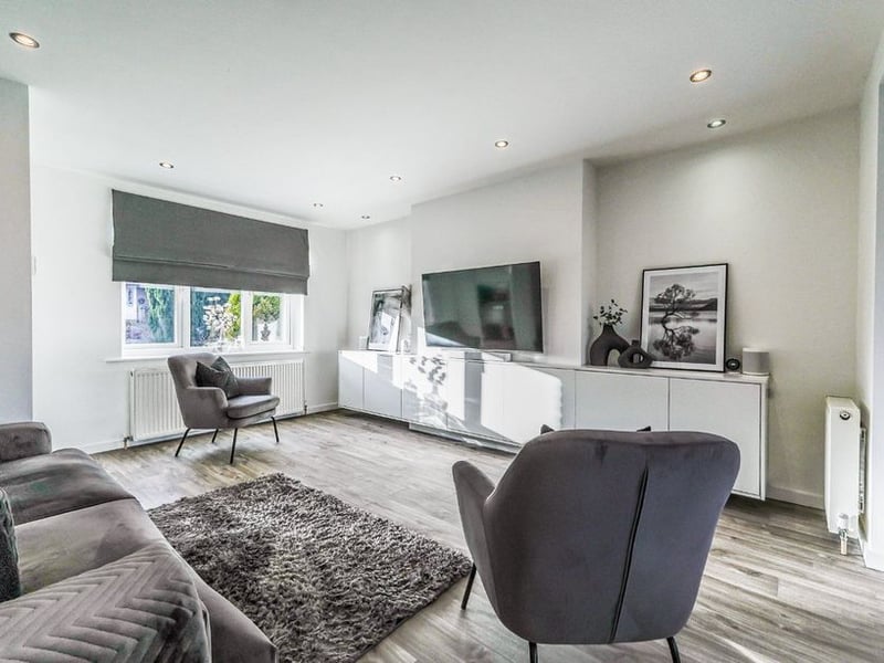 The living area is a large modern dual aspect open space room.