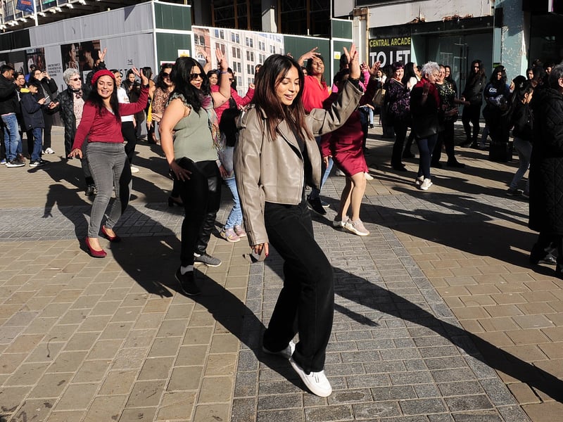 The flash mob showcased a diversity of talents, with enthusiasm in abundance on one of the busies shopping streets in Leeds.