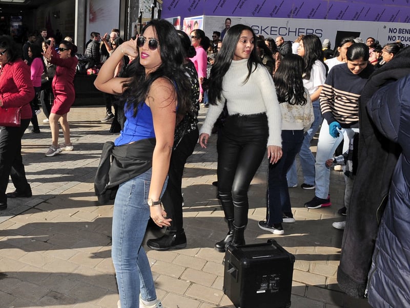 Briggate came alive with the vibrant flash mob organised by Chiragi.