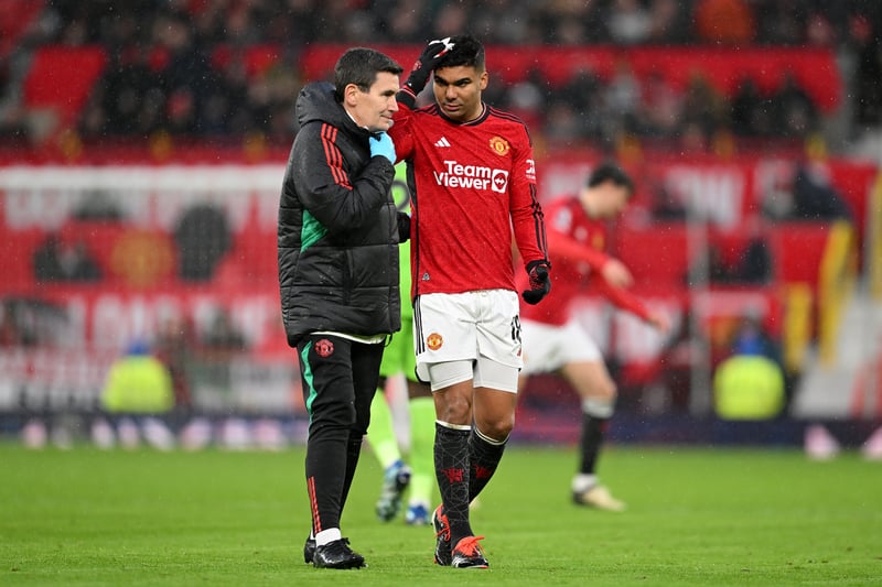 Casemiro was removed after a nasty clash of heads. If he were to miss the FA Cup clash in midweek, that would not necessarily rule him out at Manchester City.