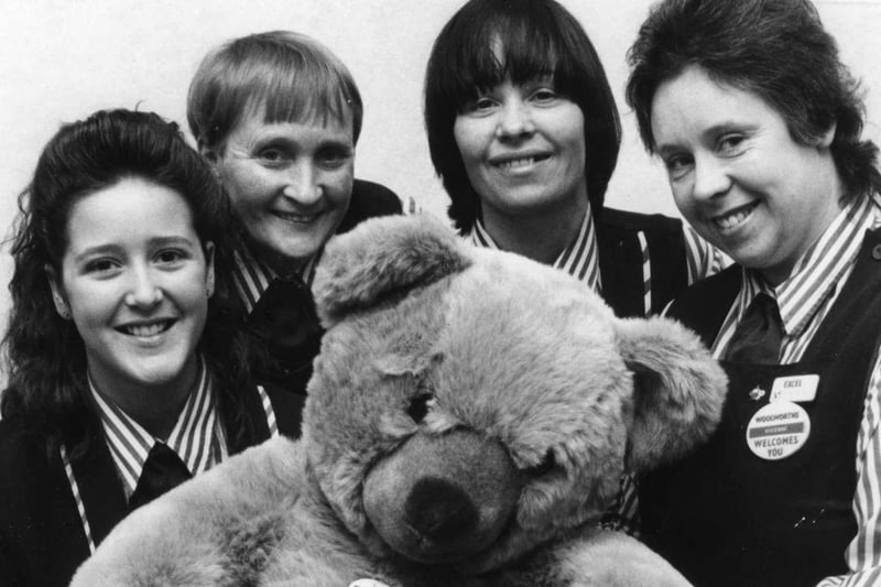 A Valentine's Day draw for a Teddy Bear at Woolworths in South Shields. Pictured left to right are: Alice Rackham, Marjorie Anderson, Margaret Simon, Vivienne Watkins.