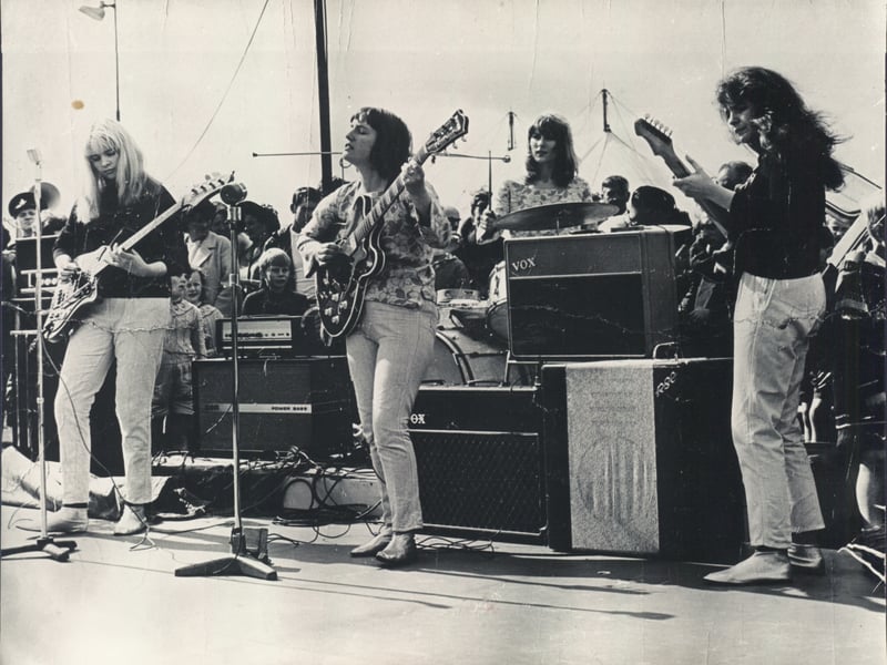 The Missfits in 1966 in Blackpool. From left: Pat Allsopp, Liz Hall,  drummer, Janet Bailey  and Carol Smith