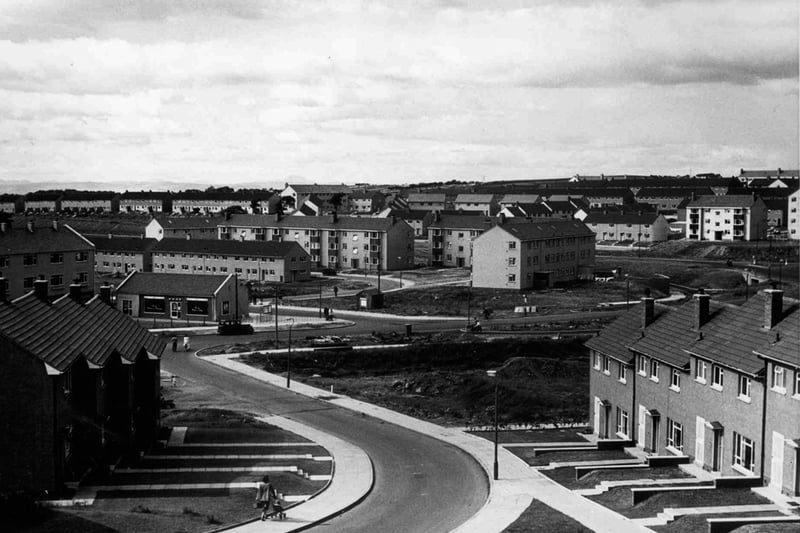 Looking down Livingstone Drive towards Westwood in August 1955. Two years later, the 5,000th house was complete with the population now 20,000 from 2,500. 
