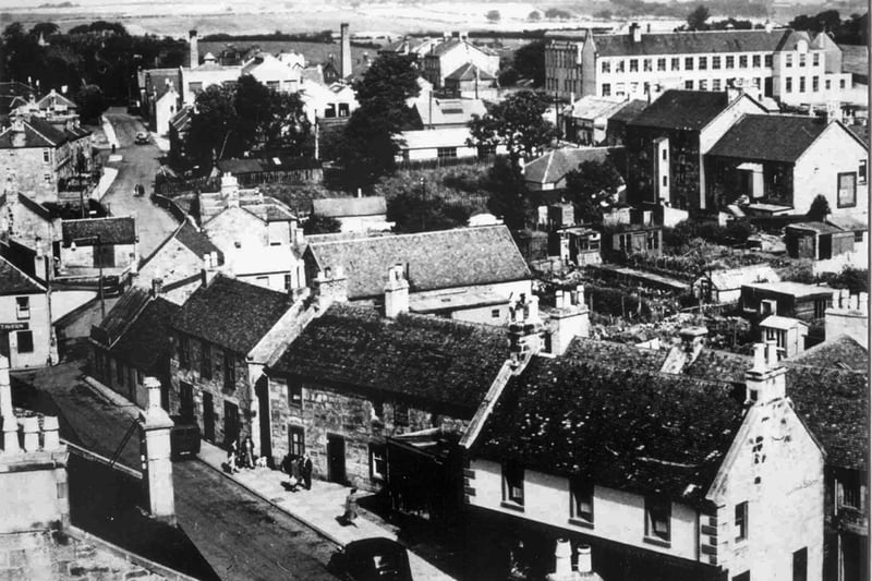An aerial view of East Kilbride Village in the 1930s. 