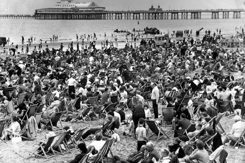 They did like to be beside the seaside in August 1965 as deckchairs dominated the beach and the ice cream kiosks did brisk business