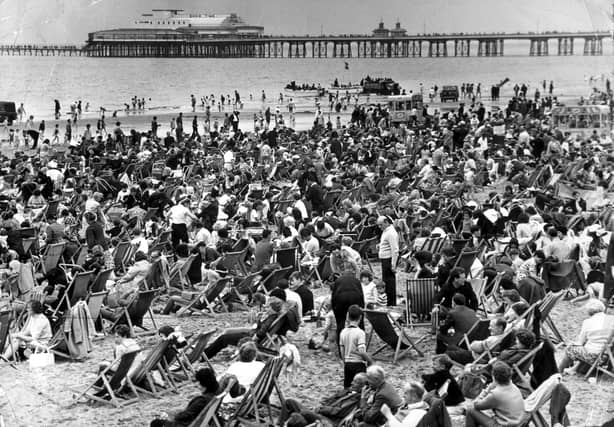 They did like to be beside the seaside in August 1965 as deckchairs dominated the beach and the ice cream kiosks did brisk business