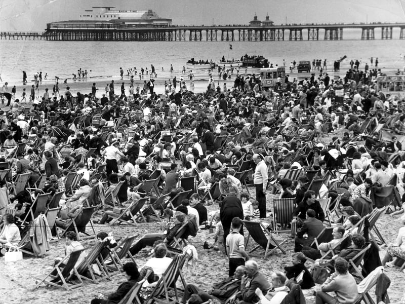 They did like to be beside the seaside in August 1965 as deckchairs dominated the beach and the ice cream kiosks did brisk business