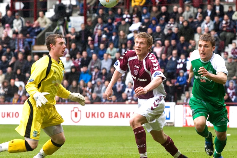 Another who has three derby goals to his name. Remembered for pouncing to score after an error by Hibs keeper Andy McNeil at Tynecastle in May 2007.