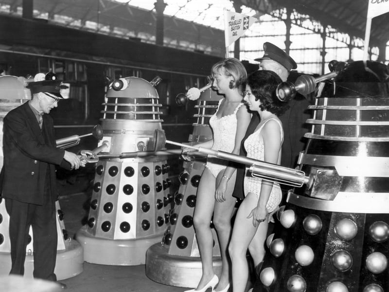 Daleks arrive at Blackpool North Rail Station in 1965