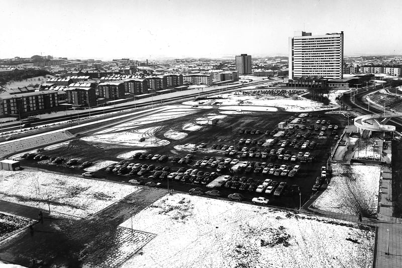 The East Kilbride town centre site pictured on 18 November  1971. In the same year, East Kilbride was declared Britain's most successful new town by Town and Country Planning Association. 