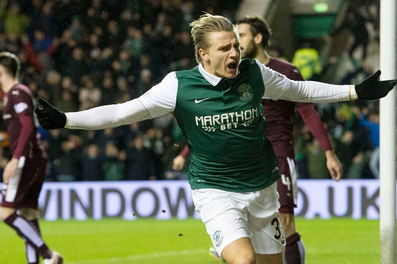 Prolific for Hibs against Hearts with five goals in nine Edinburgh derbies. Perhaps his most memorable was the winner in a Scottish Cup replay in February 2016.