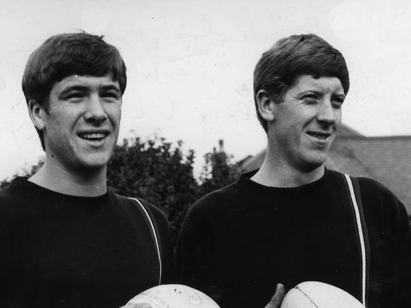 Emlyn Hughes (left) and brother David
Blackpool FC players 1966