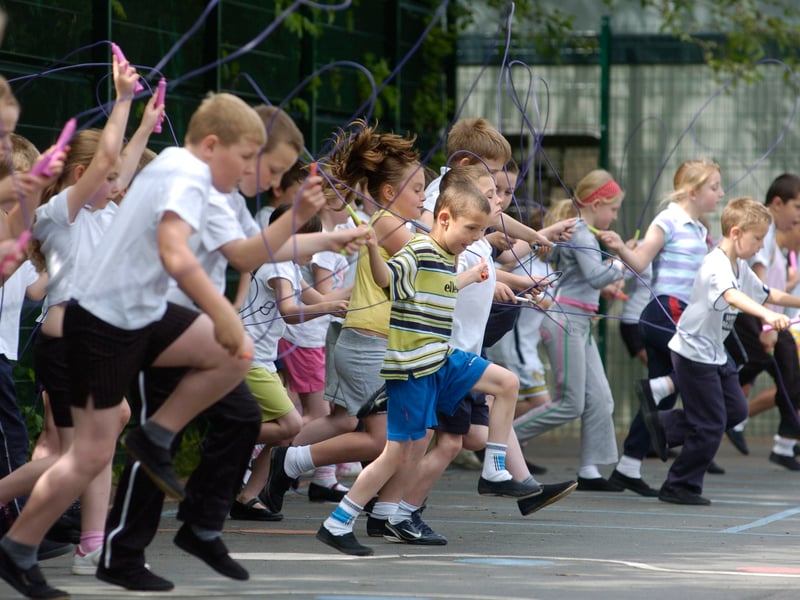 Pupils at Grange Farm Primary School took part in a special Wishing Well Week to promote healthy eating and , exercise in May 2007.