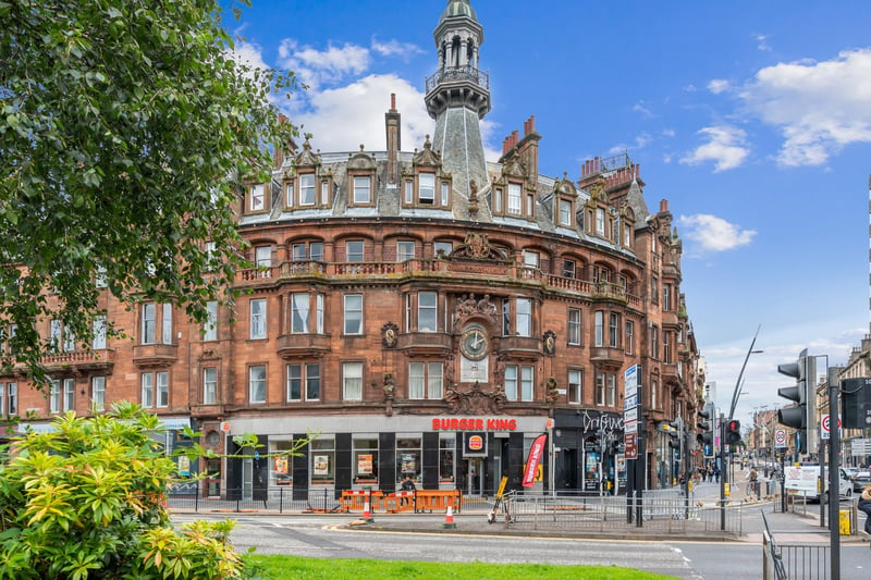 Charing Cross Mansions are one of the city's oldest and grandest red sandstone tenements, built in 1891.