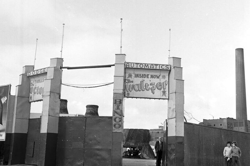The gate to Fun City, slot machine arcade and amusement park on Portobello promenade, pictured in September 1974. Portobello's Fun City stood for over 100 years and was renowned as the second oldest funfair in Britain until it closed in 1998, with attractions including the 'Nessie' rollercoaster.