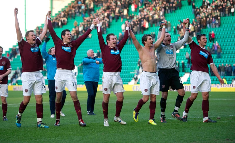 Rudi Skacel struck in the 90th minute at Easter Road to earn a memorable derby win.

"When Rudi banged the third in at Easter Road at New Year. Boom! That left peg! Utter bedlam ensued!"