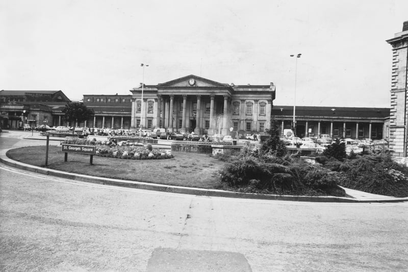 St. George's Square with the famous railway station facade. Pictured in August 1979.