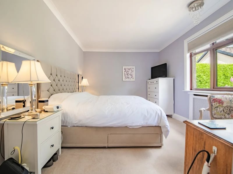 The master bedroom is one of two bedrooms located on the ground floor. 