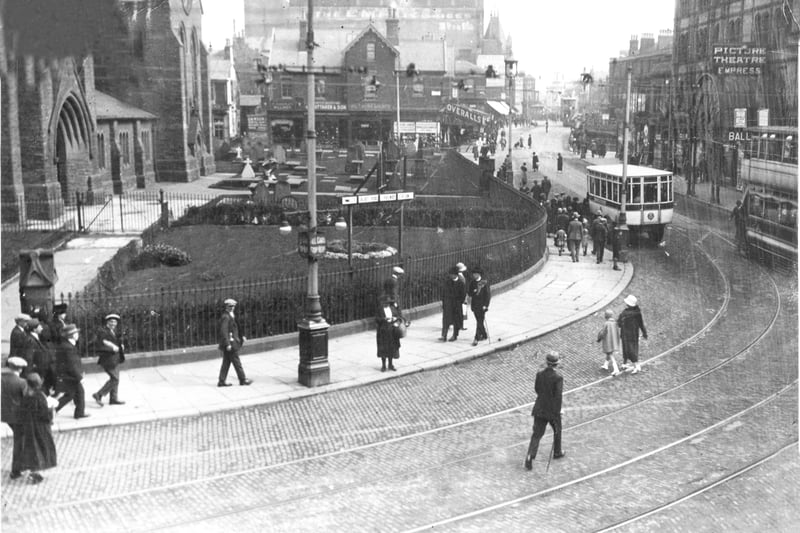 Church Street, looking towards the Hippodrome with St John Church on the left and the picture theatre Empress on the right
