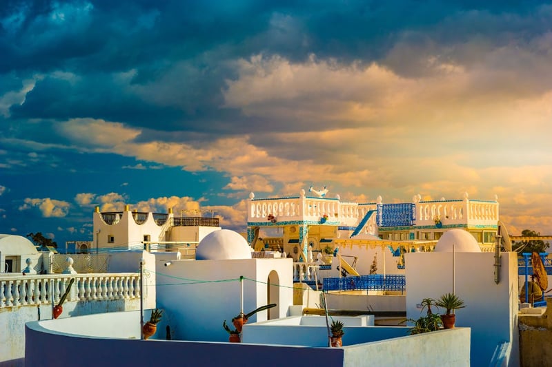 Easyjet offer flights from Glasgow to Enfidha Airport in Tunisia. It serves the coastal resort town of Hammamet that enjoys temperatures of around 20C in March. The flight takes around four hours.