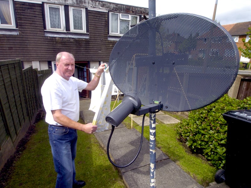 James Quinn had become the butt of jokes in May 2005 after satellite installers put a dish on his washing line pole.
