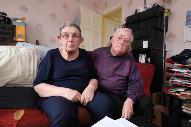 Ruth and Philip Atkin cowered behind a locked door when bailiffs arrived at their home on Kirton Road, Burngreave.
