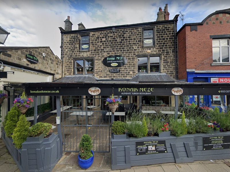 Konak Meze Turkish Restaurant, located on Town Street in Horsforth, has a rating of 4.7 stars from 259 Google reviews. A customer at this Turkish restaurant said: "Took my partner for his birthday on a beautiful warm summer evening. Staff were lovely and made us feel so welcome. Food was really good and the atmosphere was happy and very relaxed. Our first time at a Turkish restaurant but not our last. We will definitely be back. Thanks guys!!"