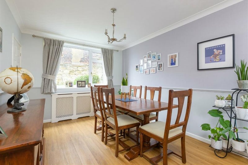 There is plenty of natural light coming into the dining room, which is open-plan leading into the lounge.