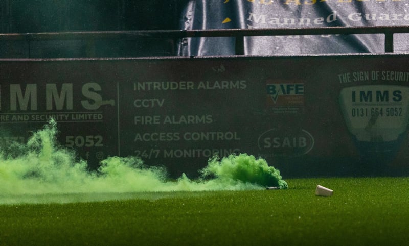 Pyro also made its way into the ground, this time from the away fans.