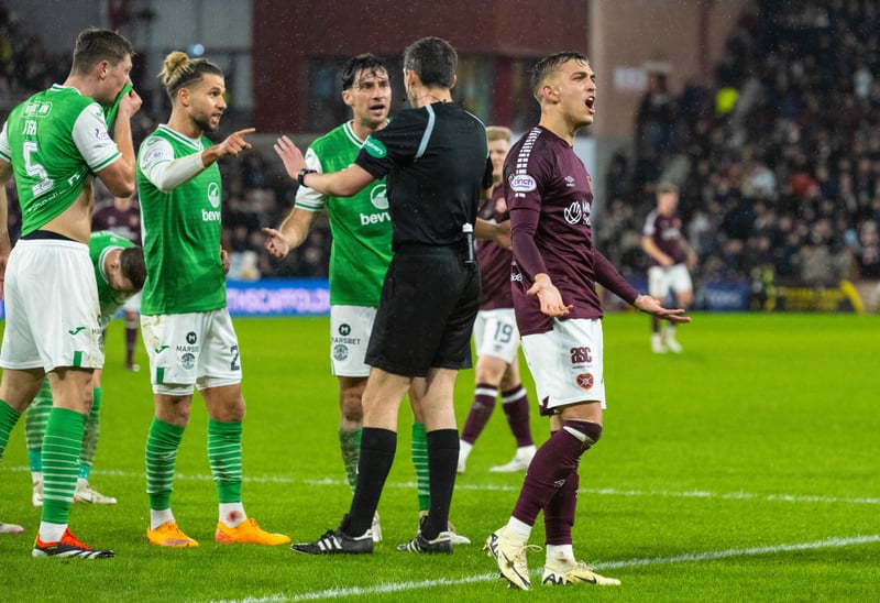 The refereeing incident which has divided derby opinion. VAR was consulted here by Kevin Clancy but he opted against its advice. Pundits have been almost unanimous in the opinion of this not being a spot-kick, which again raised questions over the use of VAR.