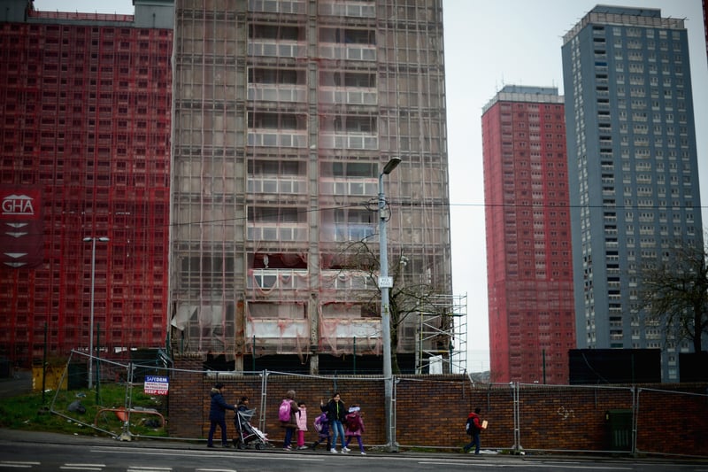 A general view of the Red Road flats in April 2014 as the blocks get prepared to be pulled down. 