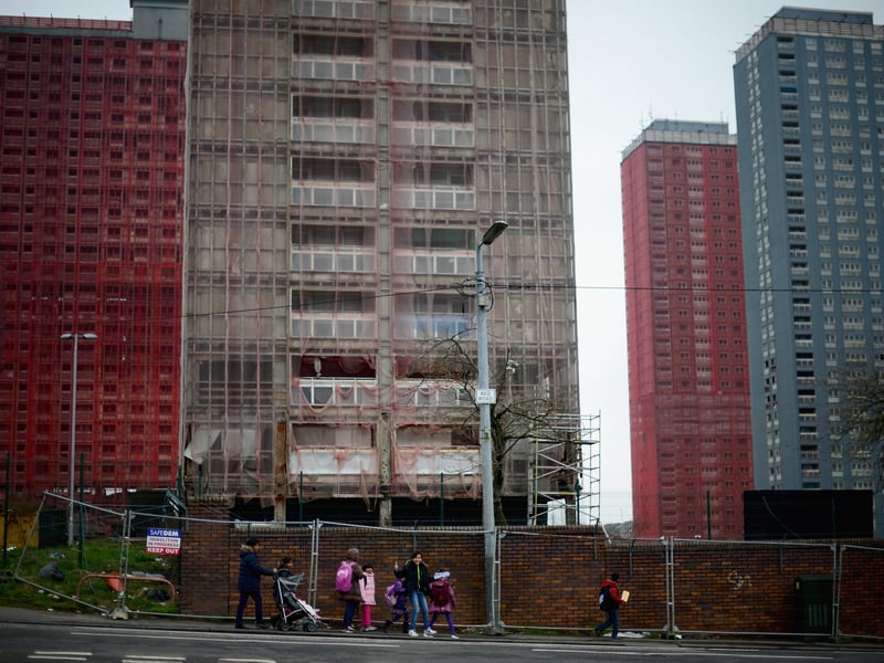 A general view of the Red Road flats in April 2014 as the blocks get prepared to be pulled down. 