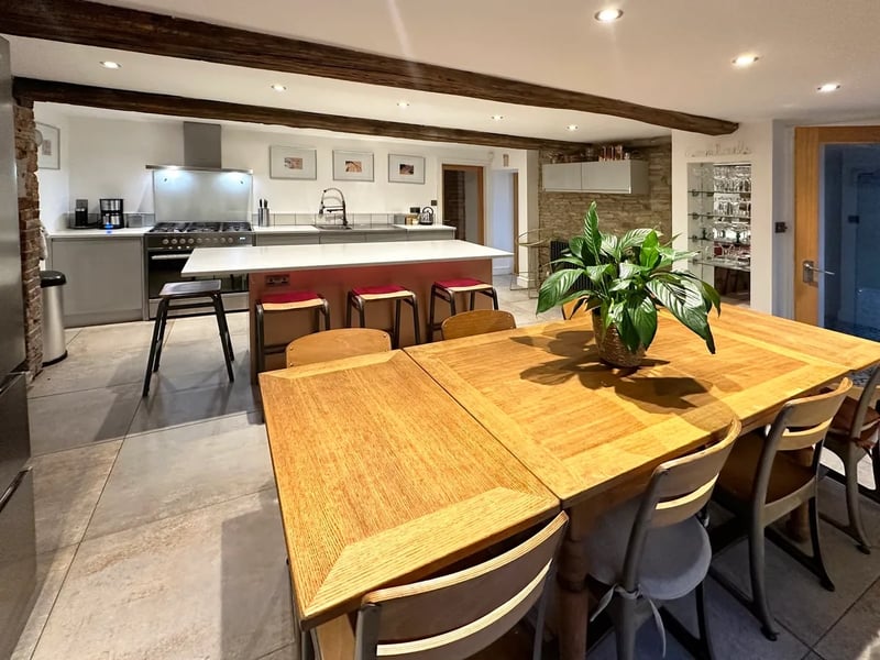 The open plan kitchen/diner is a classic feature in a modern home.