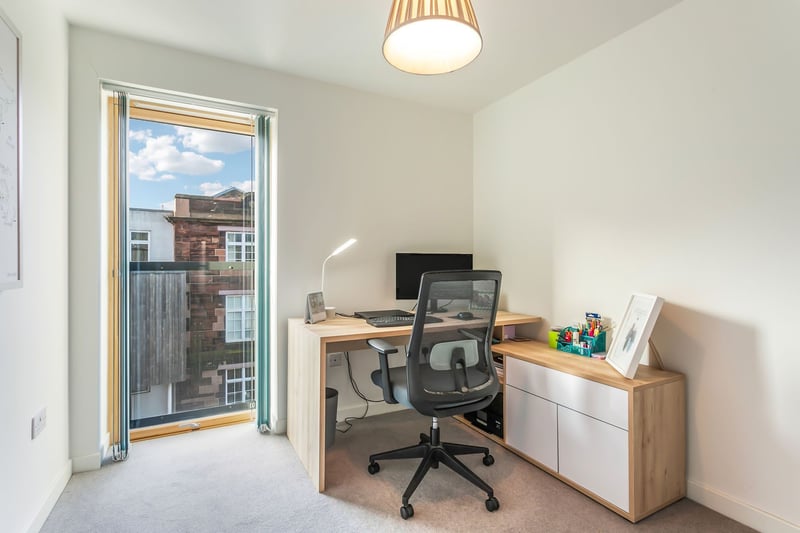 The remaining bedroom offers potential to be utilised as a home office, ideal for those requiring a quiet space to work or study from home.