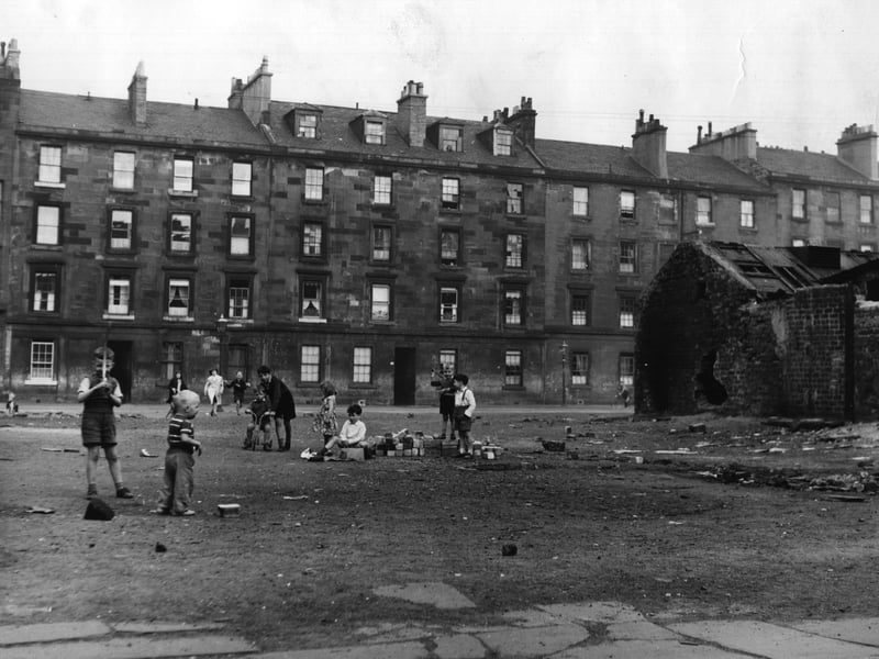An open site which children in the Gorbals area of Glasgow use for playing in 1961.