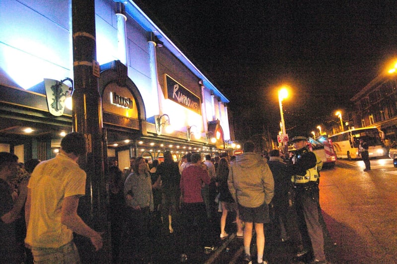 Revellers queue for Rumours in the early 2000s