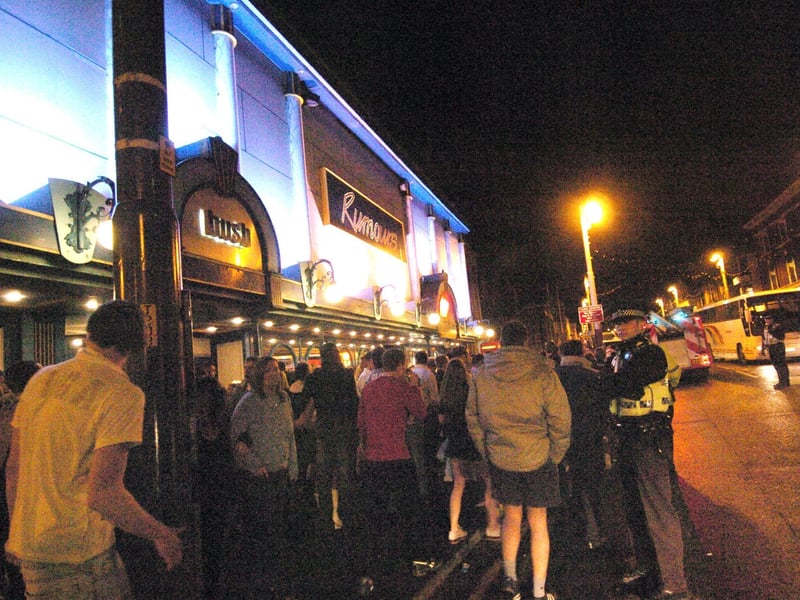 Revellers queue for Rumours in the early 2000s
