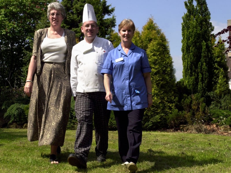 Staff from Cookridge Hospital who were preparing to trek along the Great Wall of China to raise money for hospital funds. Pictured in May 2004, from left, are Janet Moody, Stuart Robinson and Anita Butcher.