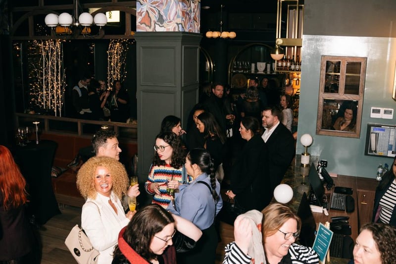 Crowds at the Address Glasgow launch night in the new restaurant 'North'