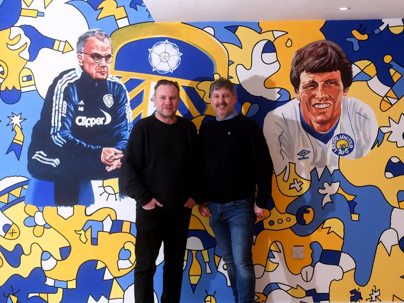 Artists Nicolas Dixon Lee Buccilli have painted the Leeds United mural for a purpose built summerhouse/bar in Calverley.